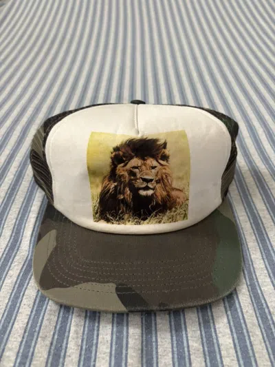 Pre-owned Supreme Lion Mesh 5-panel Hat (camo) Ss15 In Green