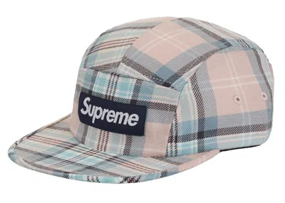 Pre-owned Supreme Lochcarron Camp Cap In Rose Plaid