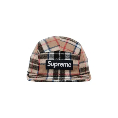 Pre-owned Supreme Lochcarron Camp Cap 'tan Plaid'