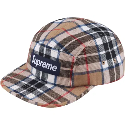 Pre-owned Supreme Lochcarron Camp Cap (tan Plaid) In Sand