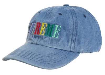 Pre-owned Supreme Logo 6panel In Light Denim