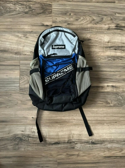 Pre-owned Supreme Logo Backpack In Blue