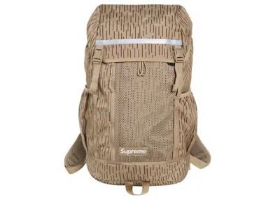 Pre-owned Supreme Logo Backpack (fw24) In Tan Raindrop
