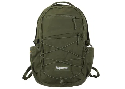 Pre-owned Supreme Logo Backpack (ss25) In Olive
