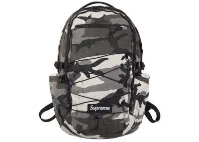 Pre-owned Supreme Logo Backpack (ss25) In Snow Camo