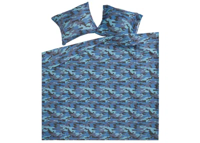 Pre-owned Supreme Logo Camo Duvet + Pillow Set In Blue