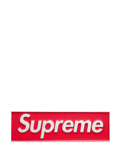 Supreme Logo Car Emblem In Red