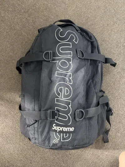 Pre-owned Supreme Logo Design Backpack Black Nylon One Size