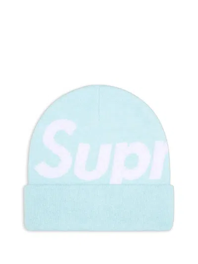 Supreme Logo-detail Beanie In Blue