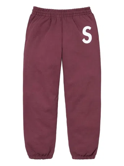 Supreme Logo-detail Track Pants In Burgundy
