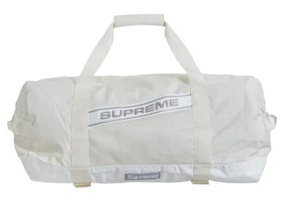 Pre-owned Supreme Logo Duffle Bag In White