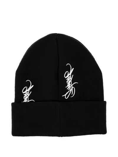 Supreme Logo-embroidered Beanie In Black