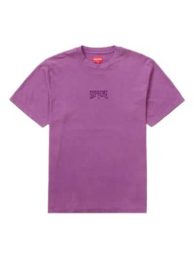 Supreme Logo-embroidered T-shirt In Pink