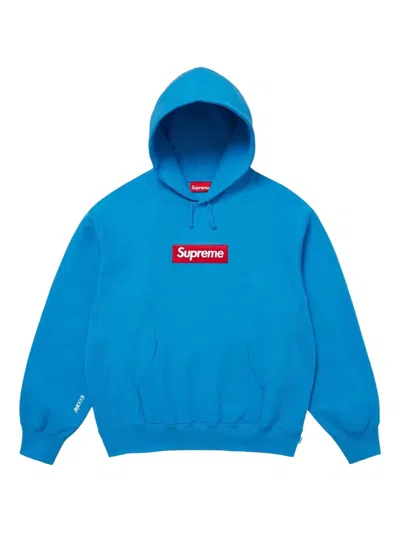 Supreme Logo Hoodie In Blue