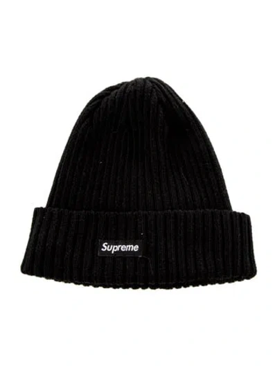 Pre-owned Supreme Logo Knit Beanie In Black