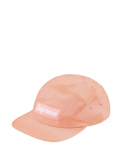 Supreme Logo-patch Baseball Cap In Pink