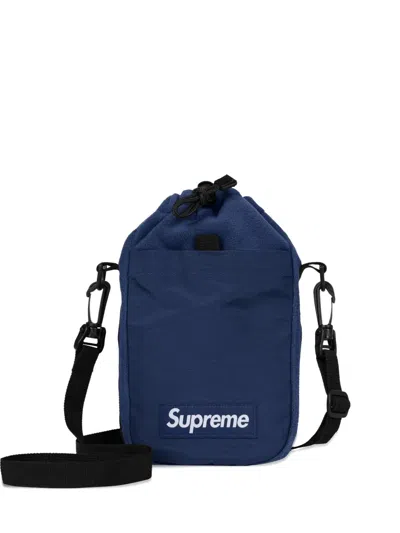 Supreme Logo-patch Shoulder Bag In Blue