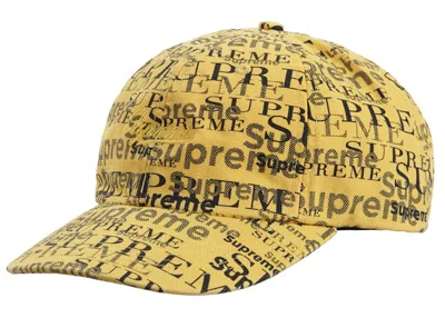 Pre-owned Supreme Logo Pattern 6panel In Yellow