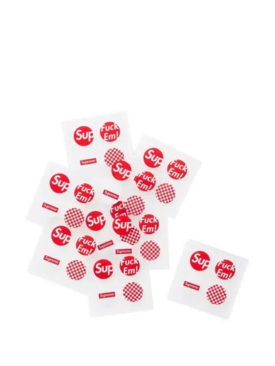 Supreme Logo-plaque Blemish Patches In Red