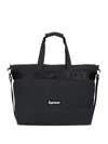 Supreme Logo-plaque Tote Bag In Black