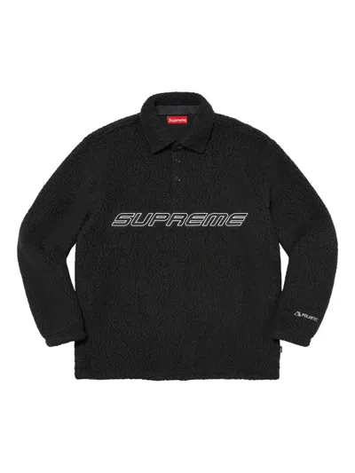 Supreme Logo Polo Shirt In Black