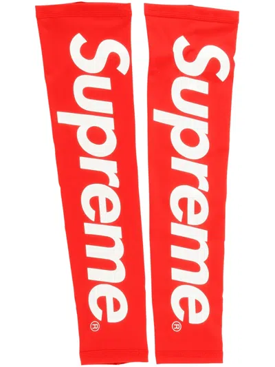 Supreme Logo-print Shooting Sleeves In Red