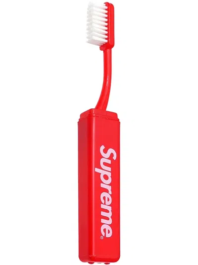 Supreme Logo Print Toothbrush In Red