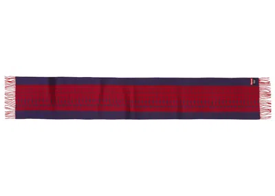 Pre-owned Supreme Logo Repeat Scarf In Navy Blue