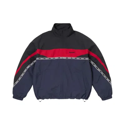Pre-owned Supreme Logo Taping Track Jacket 'navy' | Blue | Men's Size L