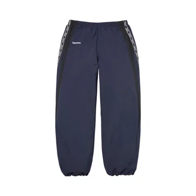 Pre-owned Supreme Logo Taping Track Pant 'navy' | Blue | Men's Size L