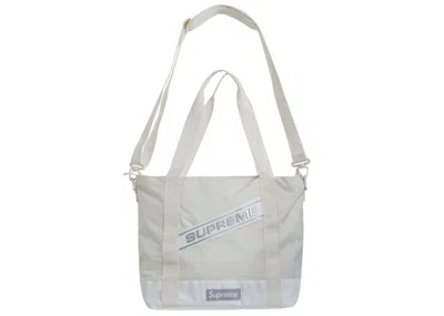 Pre-owned Supreme Logo Tote Bag In White