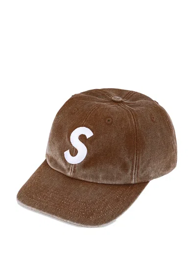 Supreme Logo-detail Baseball Cap In Brown