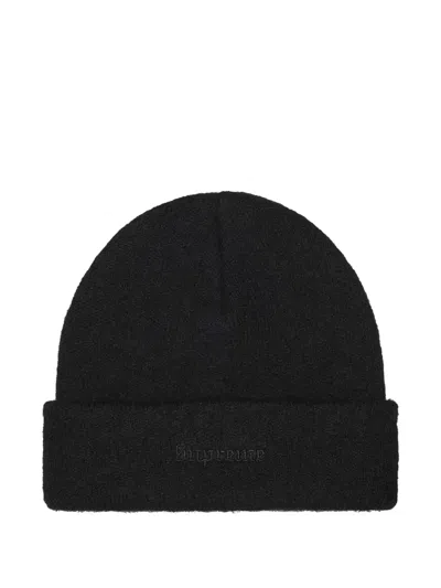 Supreme Logo-embroidered Beanie Hat In Black