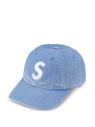 Supreme Logo-embroidered Cap In Red