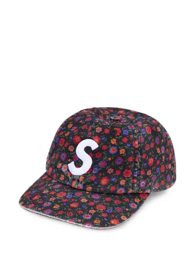 Supreme Logo-embroidered Cap In Black