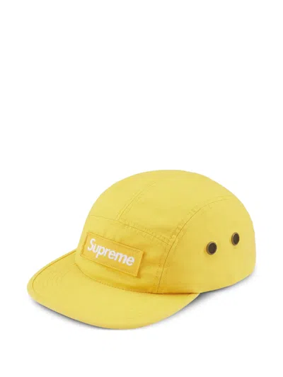 Supreme Logo-patch Baseball Cap In Yellow