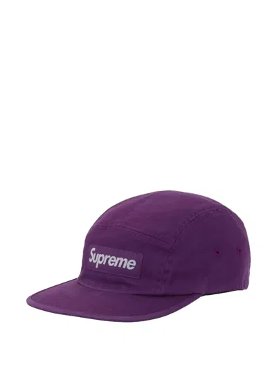 Supreme Logo-patch Cap In Purple