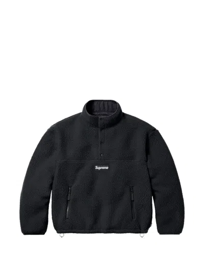 Supreme Logo-patch Reversible-style Jacket In Black