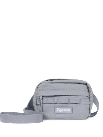 Supreme Logo-patch Shoulder Bag In Gray