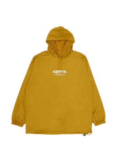 Supreme Logo-print Hoodie In Yellow