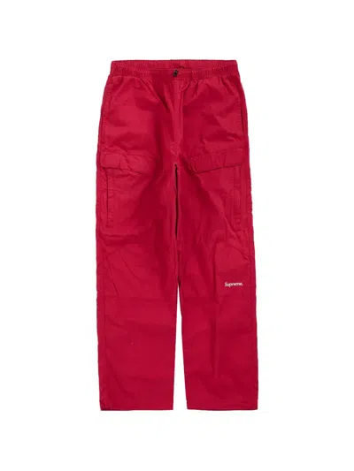 Supreme Logo-print Loose-fit Trousers In Red