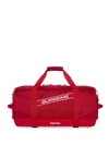 Supreme Logo-print Mesh-panel Duffle Bag In Red