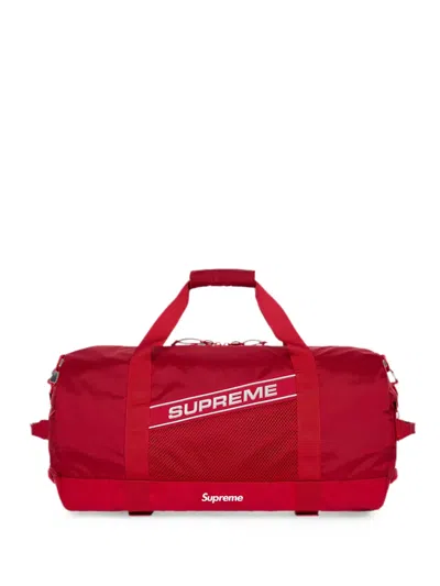 SUPREME LOGO-PRINT MESH-PANEL DUFFLE BAG