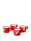 Supreme Logo-print Stacking Set Cups In Multi