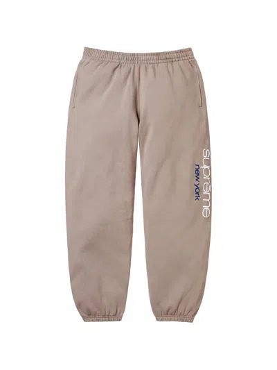 Supreme Logo-print Track Pants In Neutral