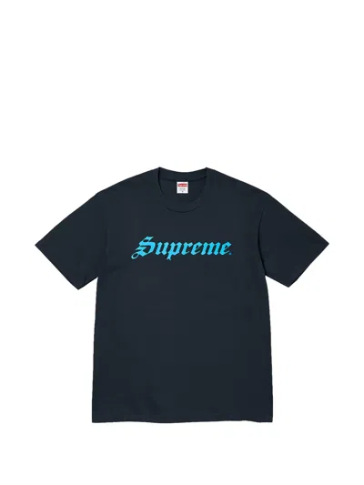 Supreme Logo-print T-shirt In Blue