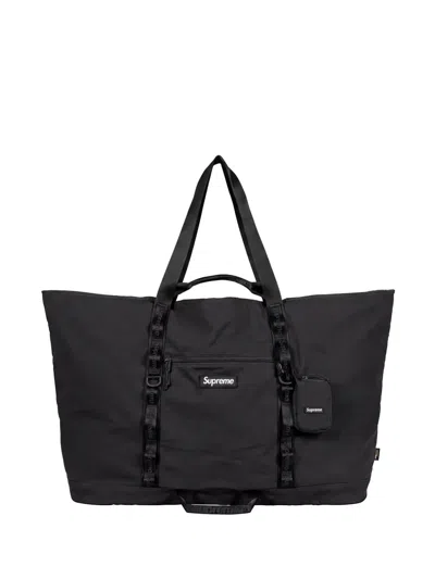 Supreme Logo-tape Tote Bag In Black