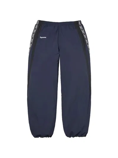 Supreme Logo-tape Track Pants In Blue
