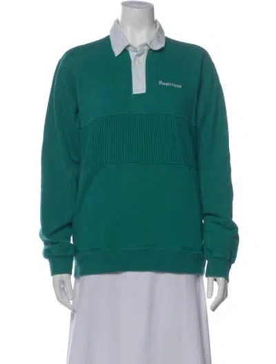 Pre-owned Supreme Long Sleeve Polo In Green