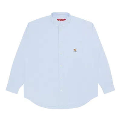 Pre-owned Supreme Loose Fit Flannel Oxford Shirt 'light Blue'